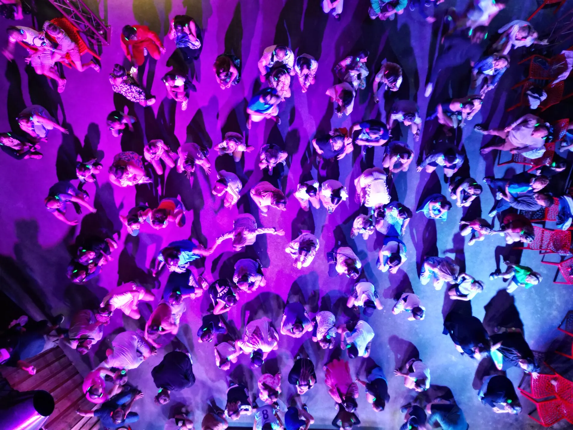 Anniversaire adulte silent disco vue générale